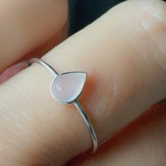 Sterling Silver Rose Quartz Dainty Ring - Picture 3 of 11
